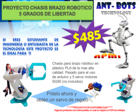 Chasis brazo robotico 5 grados de libertad